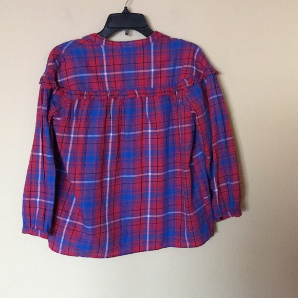 Madewell plaid shirred button-down top - Picture 6 of 6